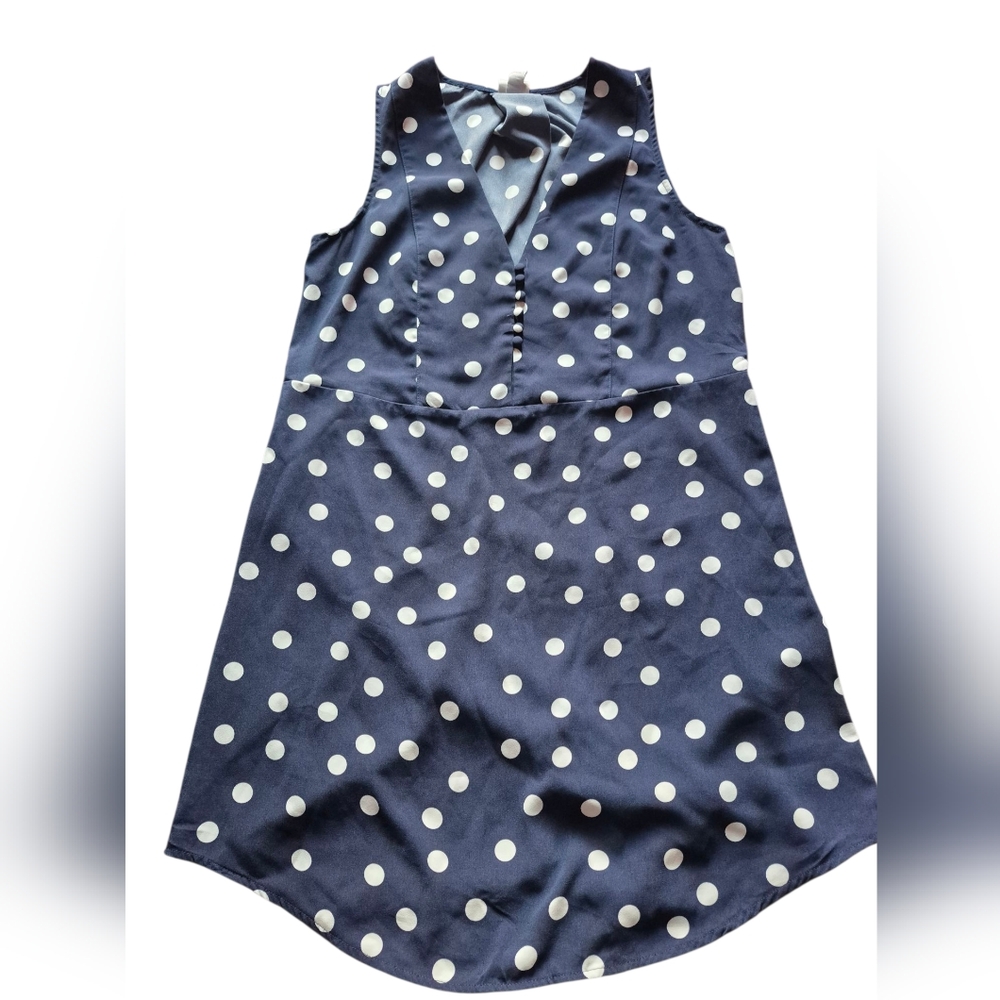 A New Day Navy Polka Dot Sleeveless Dress